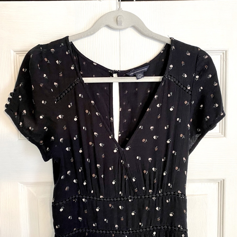 American Eagle Wide Leg Floral Jumpsuit